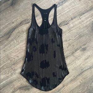 Joe's Jeans Black Asymmetrical Sequin Tank Top